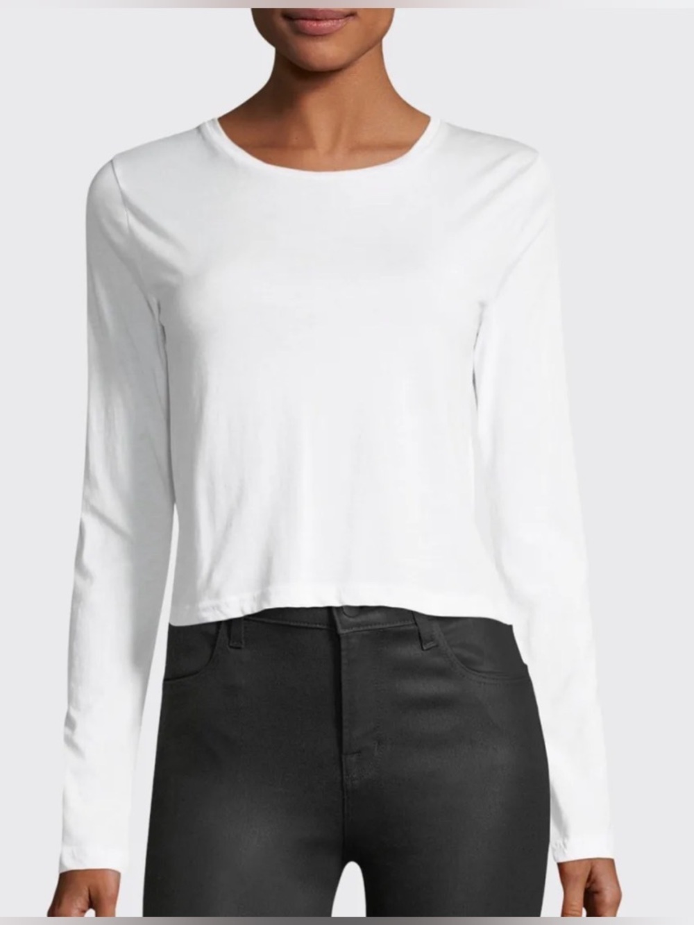 J BRAND Carolina cropped long sleeve tee white large